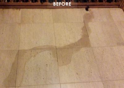 Travertine Floor Stain Removal-BEFORE-Wine Cellar-by Alex Stone and Tile Services, Los Angeles, Pasadena, Santa Monica, West Los Angeles, Ca.