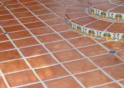 Saltillo Tile Patio Cleaned and Restored by Alex Stone and Tile Services, Los Angeles, CA