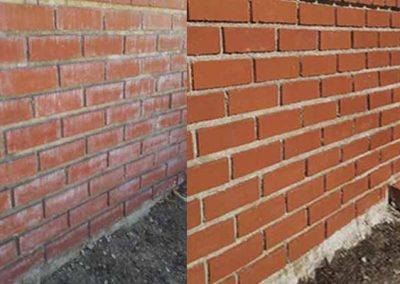 Brick Wall Cleaning Before and After by Alex Stone and Tile Services, Los Angeles, Santa Monica, Pasadena, San Gabriel Valley, Ca..